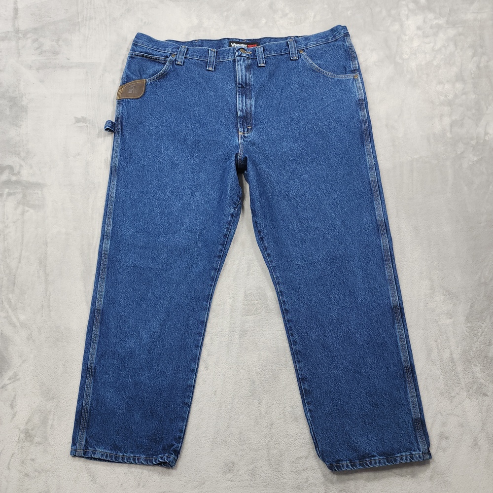 Wrangler RIGGS Workwear Jeans Mens 48x30 Blue Medium Wash Relaxed Straight Denim